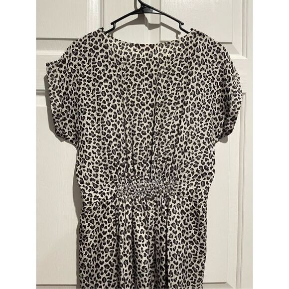 Rebecca Taylor Short Sleeve Midi Dark Leopard Silk Ruffle Dress Silk Size 4 - Picture 15 of 15